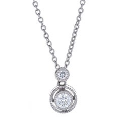 Collana a catena con diamante rotondo da 1/5 TCW in oro bianco 18k di Tacori