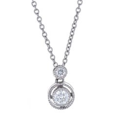 Chaîne collier à pendentif en or blanc 18 carats avec diamants ronds 1/5 TCW de Tacori