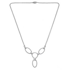 1/4 TCW Diamond Accent Link Chain Necklace in 18 karat White Gold by Tacori
