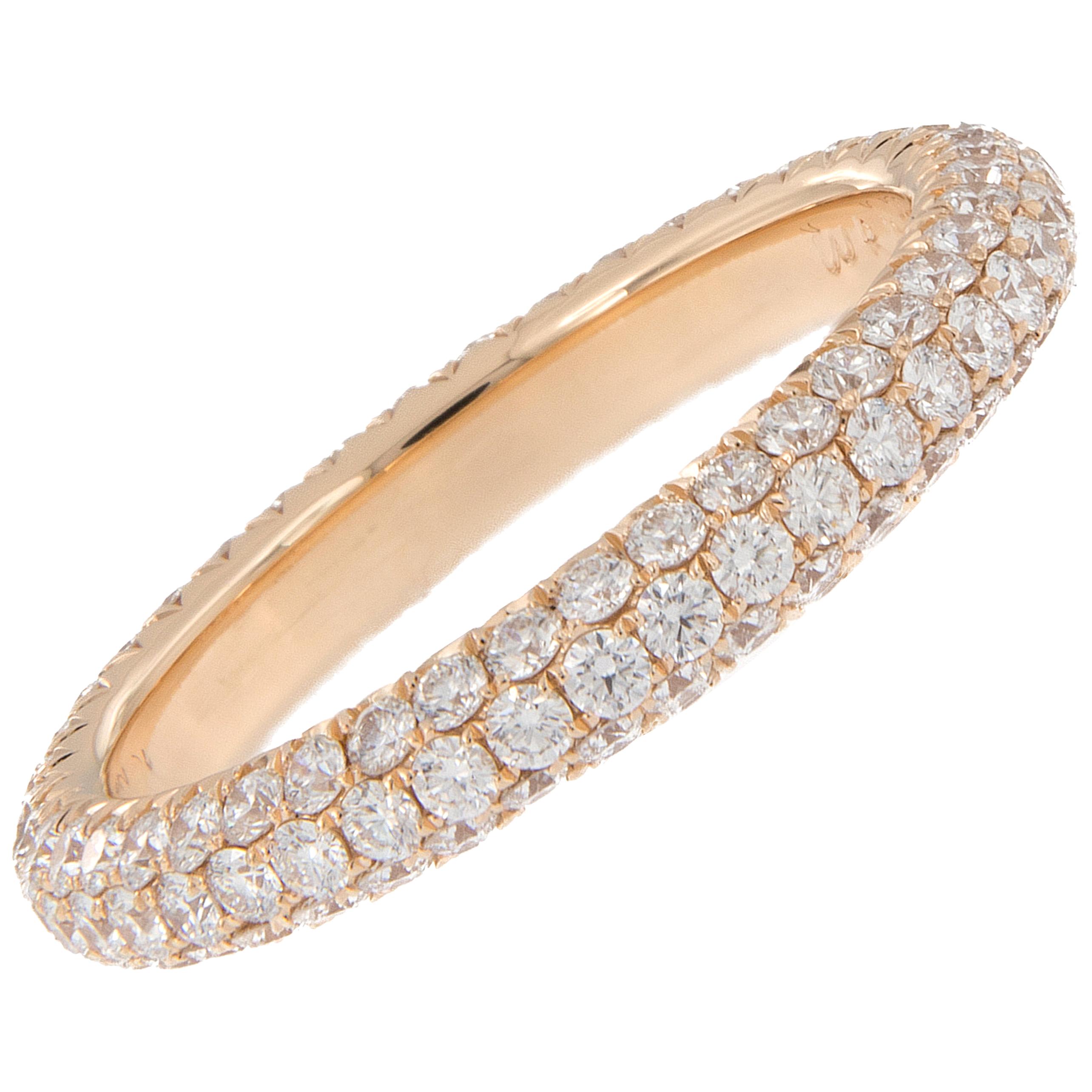 Diamond 18 Karat Rose Gold Band Ring