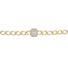 Diamond 14 Karat Gold Chain Link Bracelet