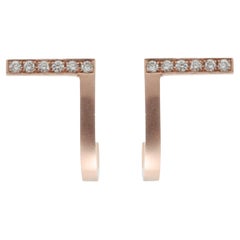 Diamond 18-Karat Rose Gold Curve Earrings