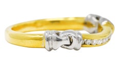 Diamond 18 Karat Two-Tone Gold Channel Band Vintage Ring