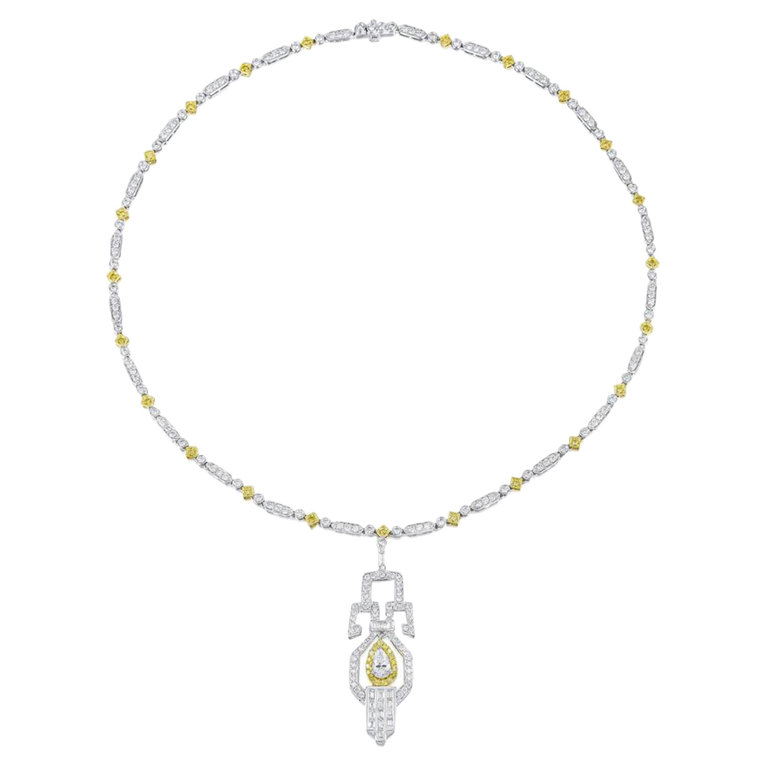 Diamond 18 Karat Two-Tone Gold Pendant Necklace