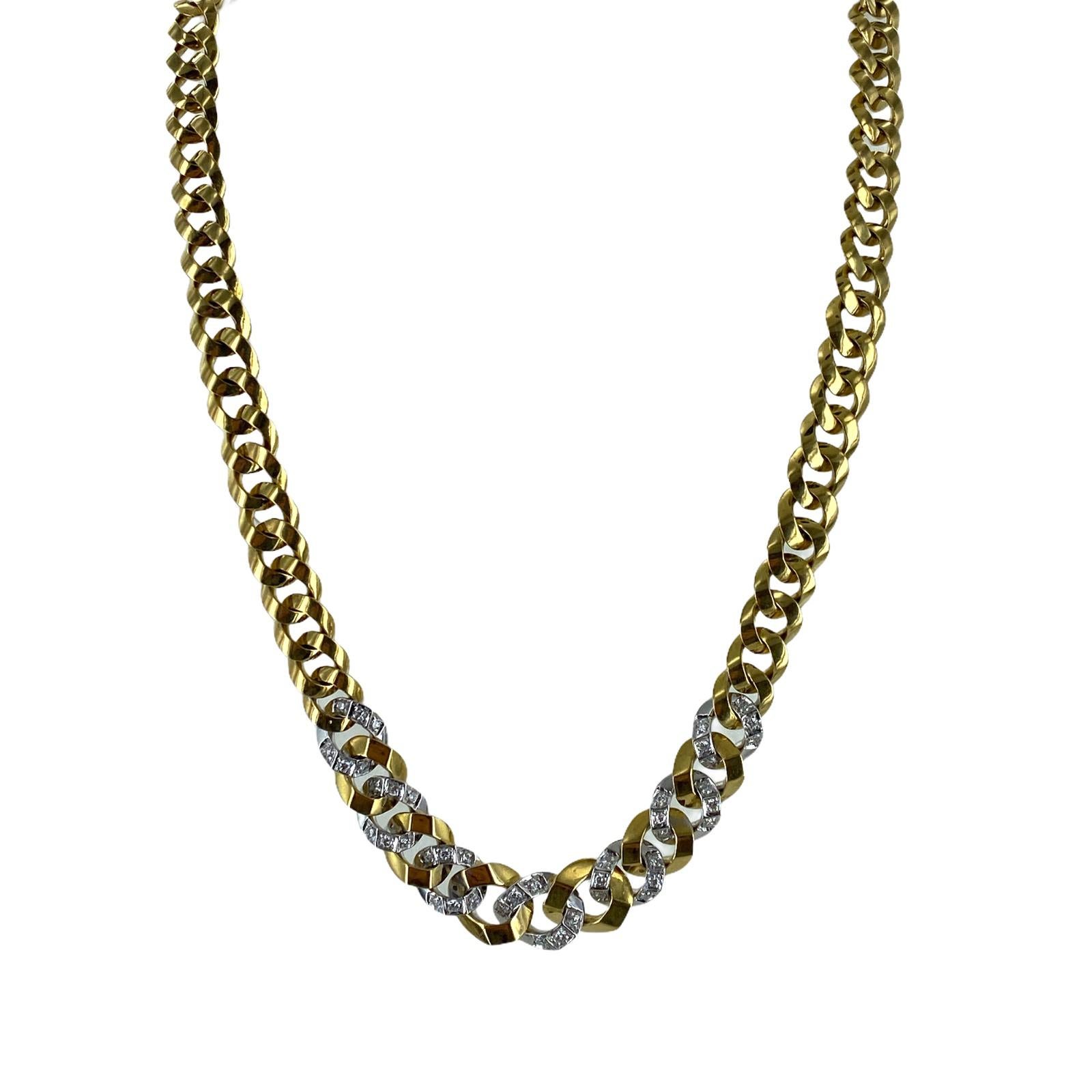 diamond curb link necklace