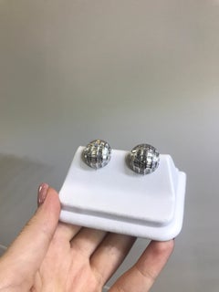 Diamant 18 Karat Weißgold Edler Schmuck Original Modern Manschettenknöpfe