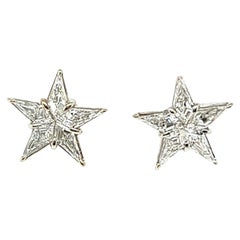 Diamant 18 Karat Weißgold Illusion Set Star Ohrstecker