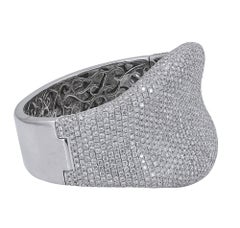 18k White Gold Diamond Pavé Cuff Bracelet by Spectra Fine Jewelry