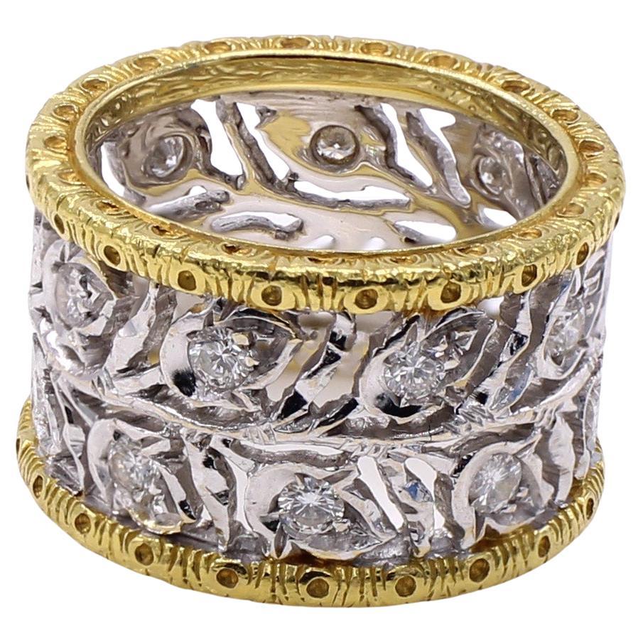 Bracelet éternel en or blanc et jaune 18 carats avec diamants