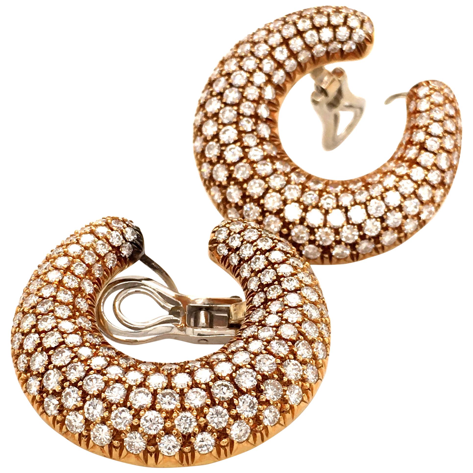 Diamond 18 Karat Yellow Gold Earclips