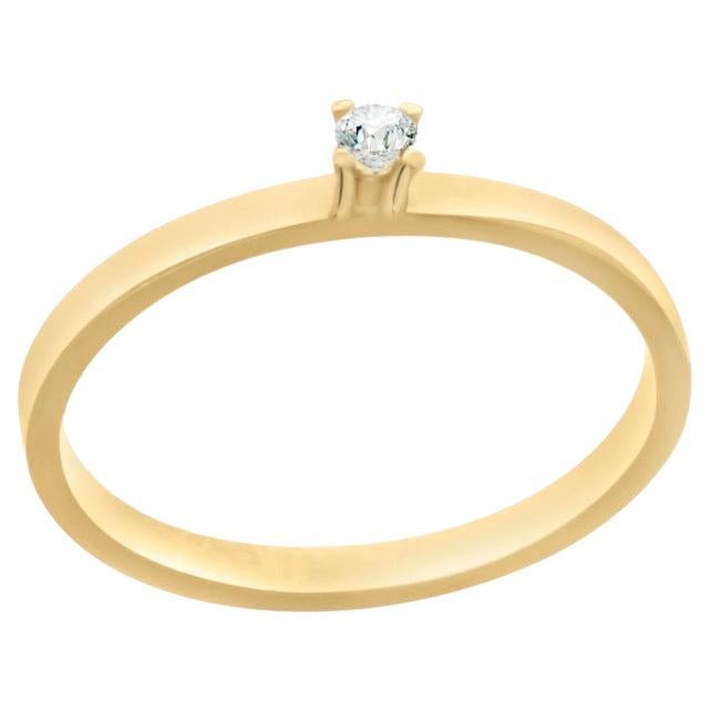 Artisan Diamond 18 Karat Yellow Gold Narrow Ring  For Sale