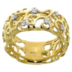 Diamond 18 Karat Yellow or Rose Gold Band Ring