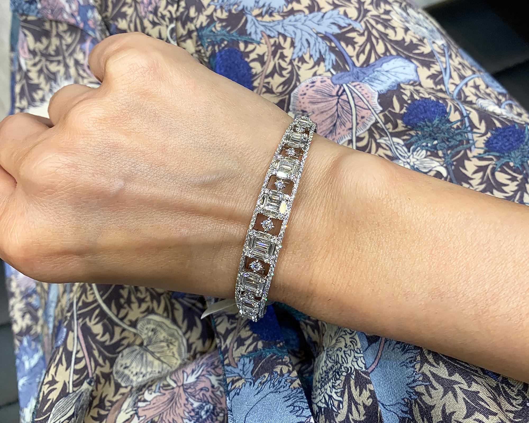 Such an elegant diamond bangle would not be out of place at an event during the late 19th century where the dress code was white tie—arguably the most formal in traditional evening Western dress codes. The thought of how many rules of etiquette one