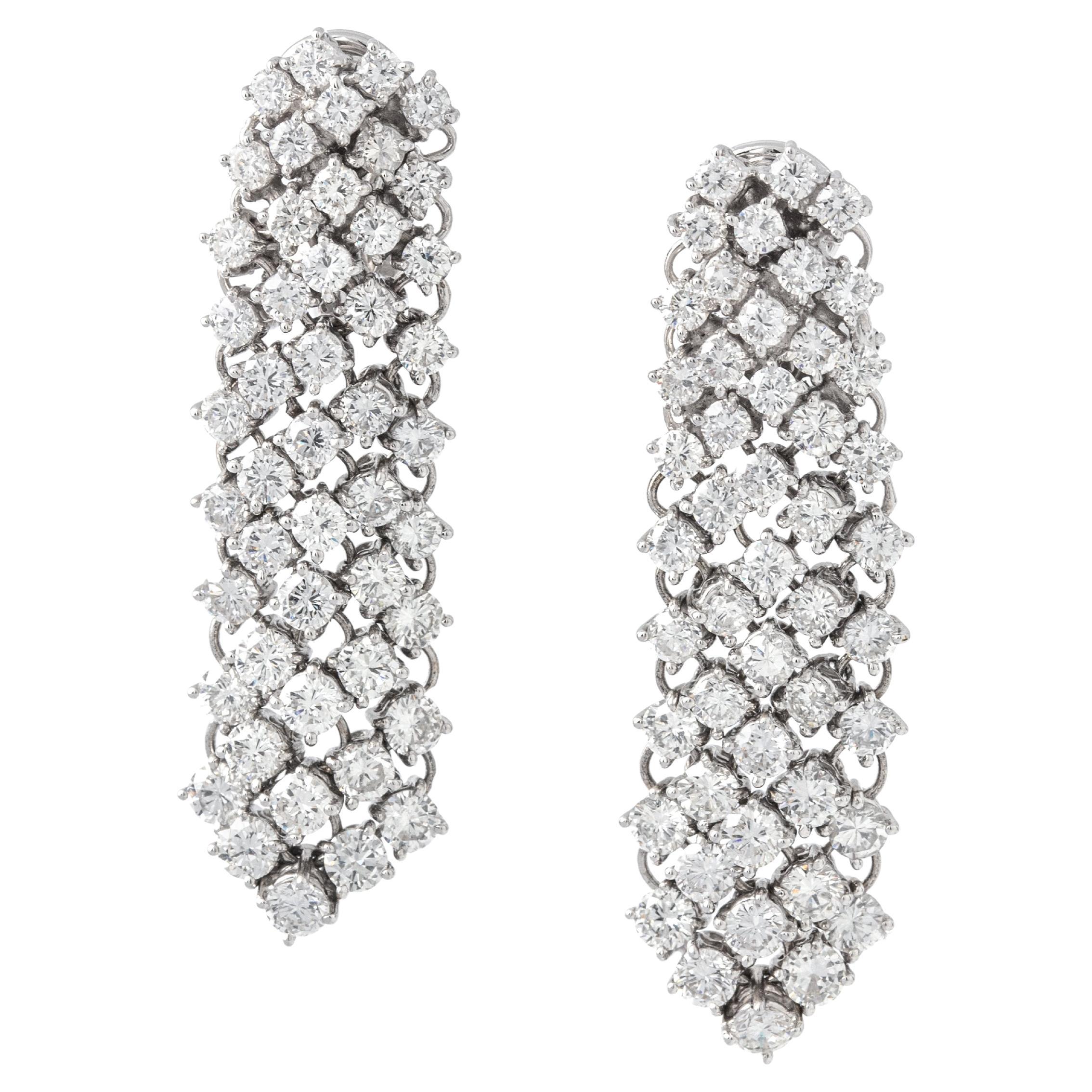 Diamond 18K Gold Earrings For Sale