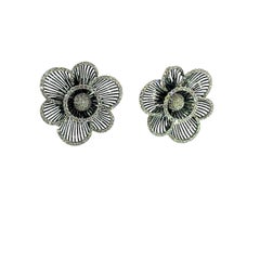 Diamond 18k Gold Flower Earrings