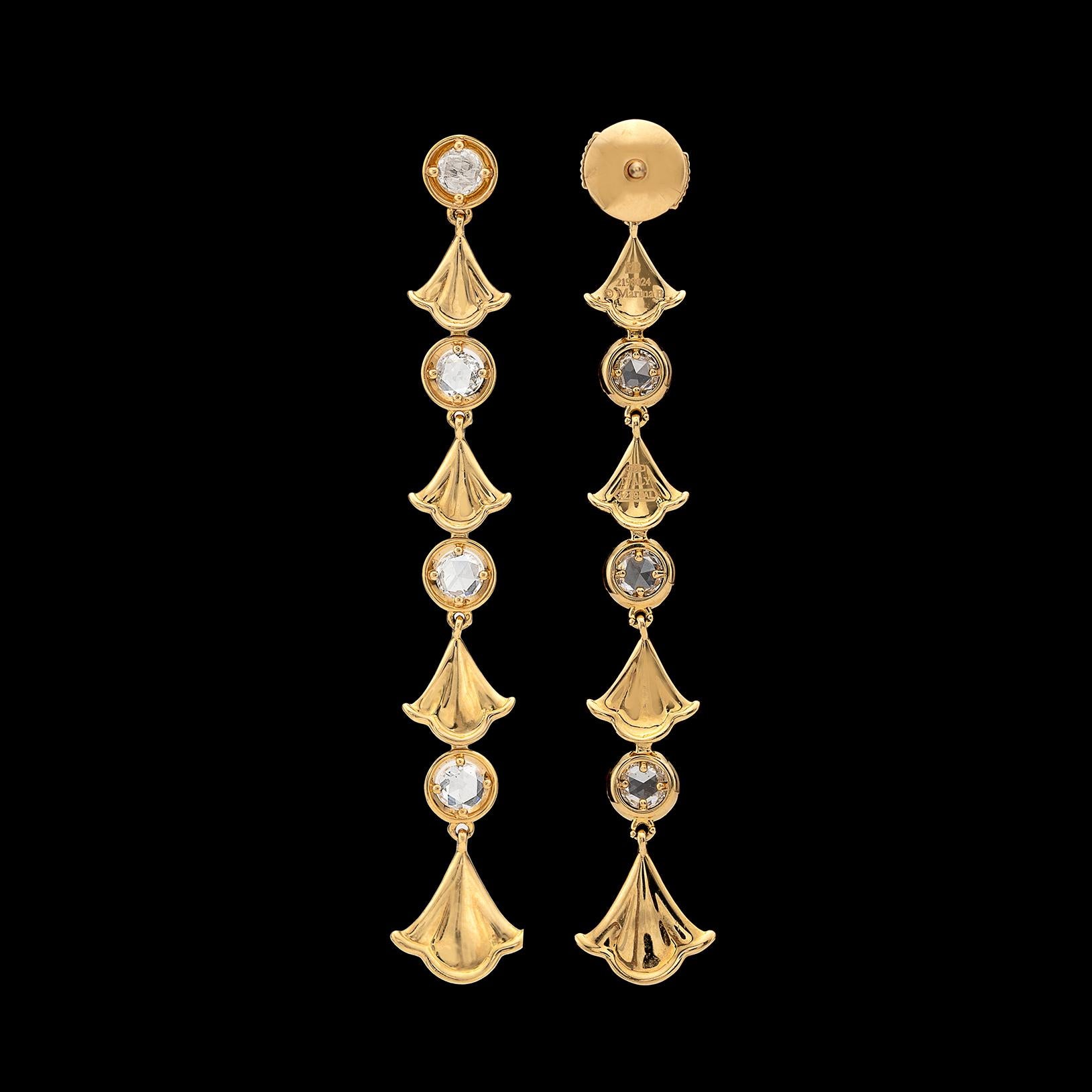 Women's Diamond and 18 Karat Gold Pendant Earrings by Marina B.