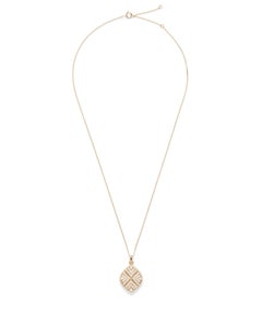 Heart The Stones by Halle Millien Diamond 18K Gold Shield and Spindle Necklace