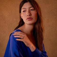 Emma Chapman Diamond 18k Yellow Gold Silver Hand Engraved Ring