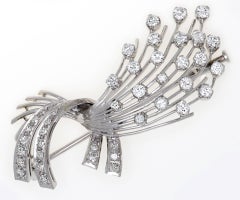 Diamond 18k Gold Spray Brooch