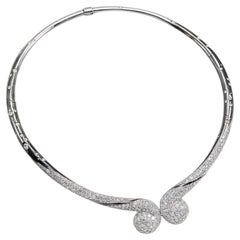 Diamond 18k Pave Scatter Set Collar Necklace Midnight Collar