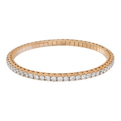 Diamond 18k Rose Gold Bangle Bracelet