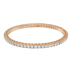 Diamond 18k Rose Gold Bangle Bracelet