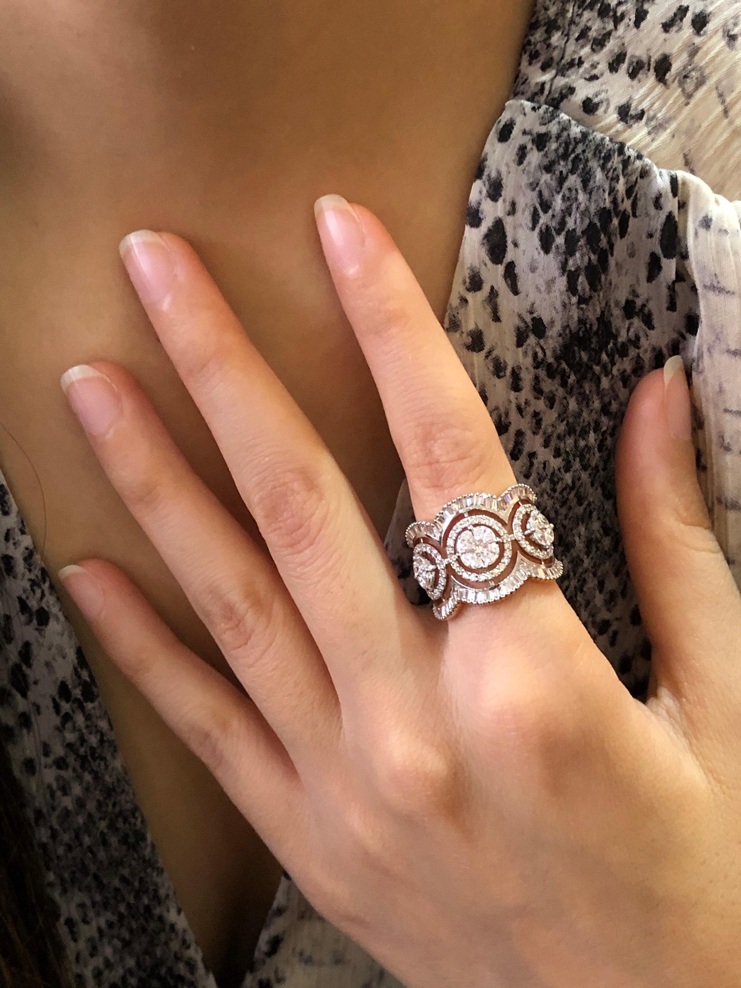 Marquise Cut Diamond 18 Karat Rose Gold Cocktail Ring