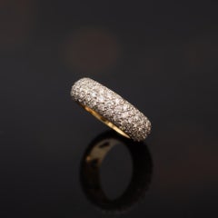 Diamond 18K White and Yellow Gold Band Ring or Wedding Band
