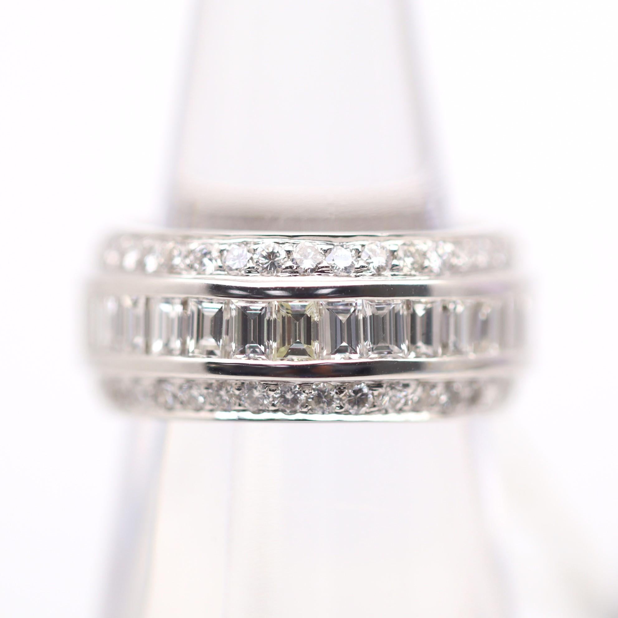 Diamond 18K White Gold Eternity Band Ring, Size 6 In New Condition For Sale In Beverly Hills, CA