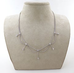 Diamond, 18k White Gold Fringe Necklace
