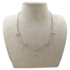 Diamond, 18k White Gold Fringe Necklace