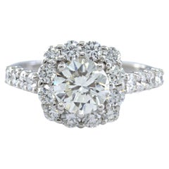 Diamond, 18K White Gold “Halo” Ring