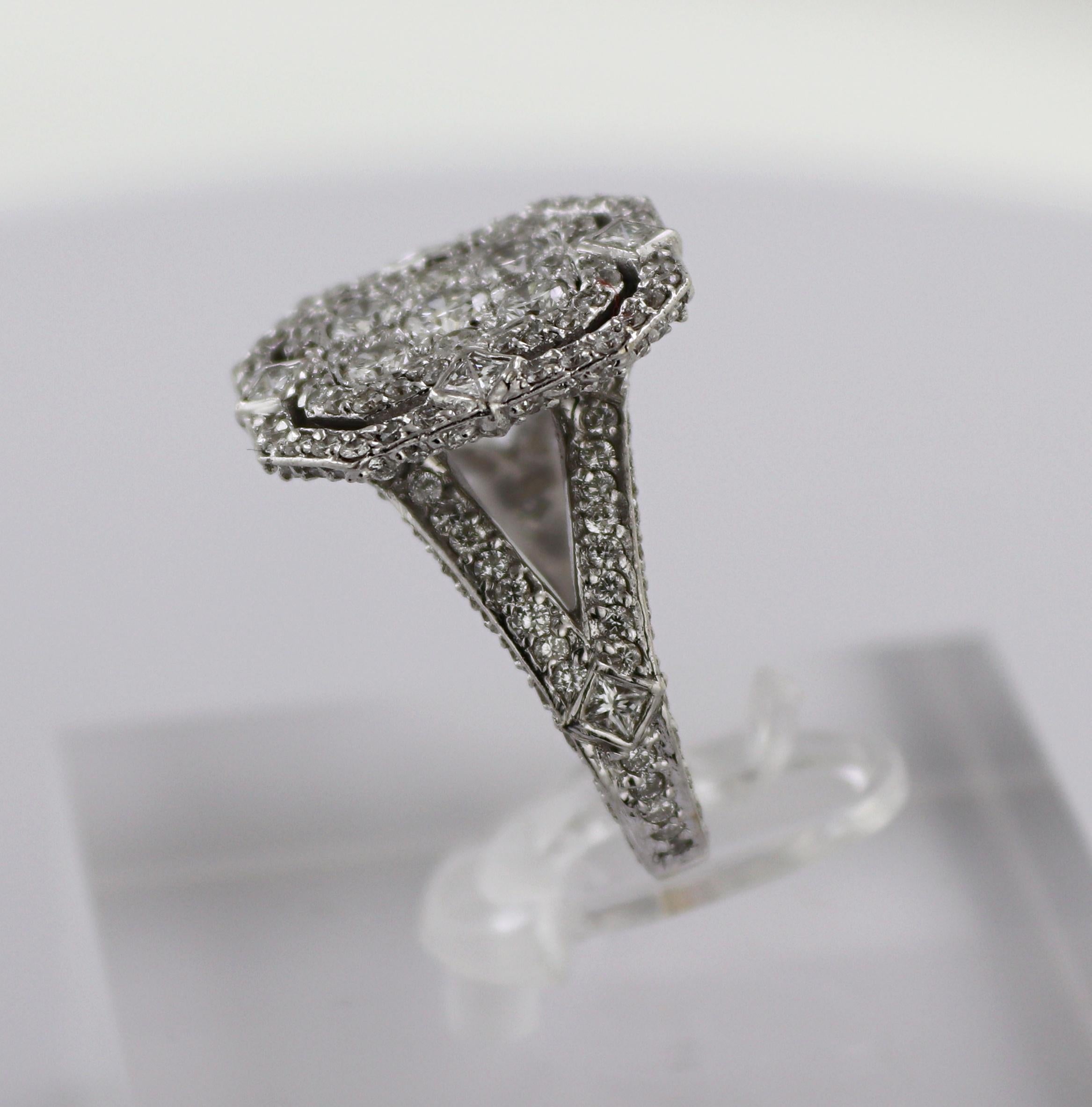 Diamond, 18k White Gold Illusion Ring For Sale 7