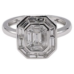 Diamant 18k Weißgold Unsichtbarer Set Ring