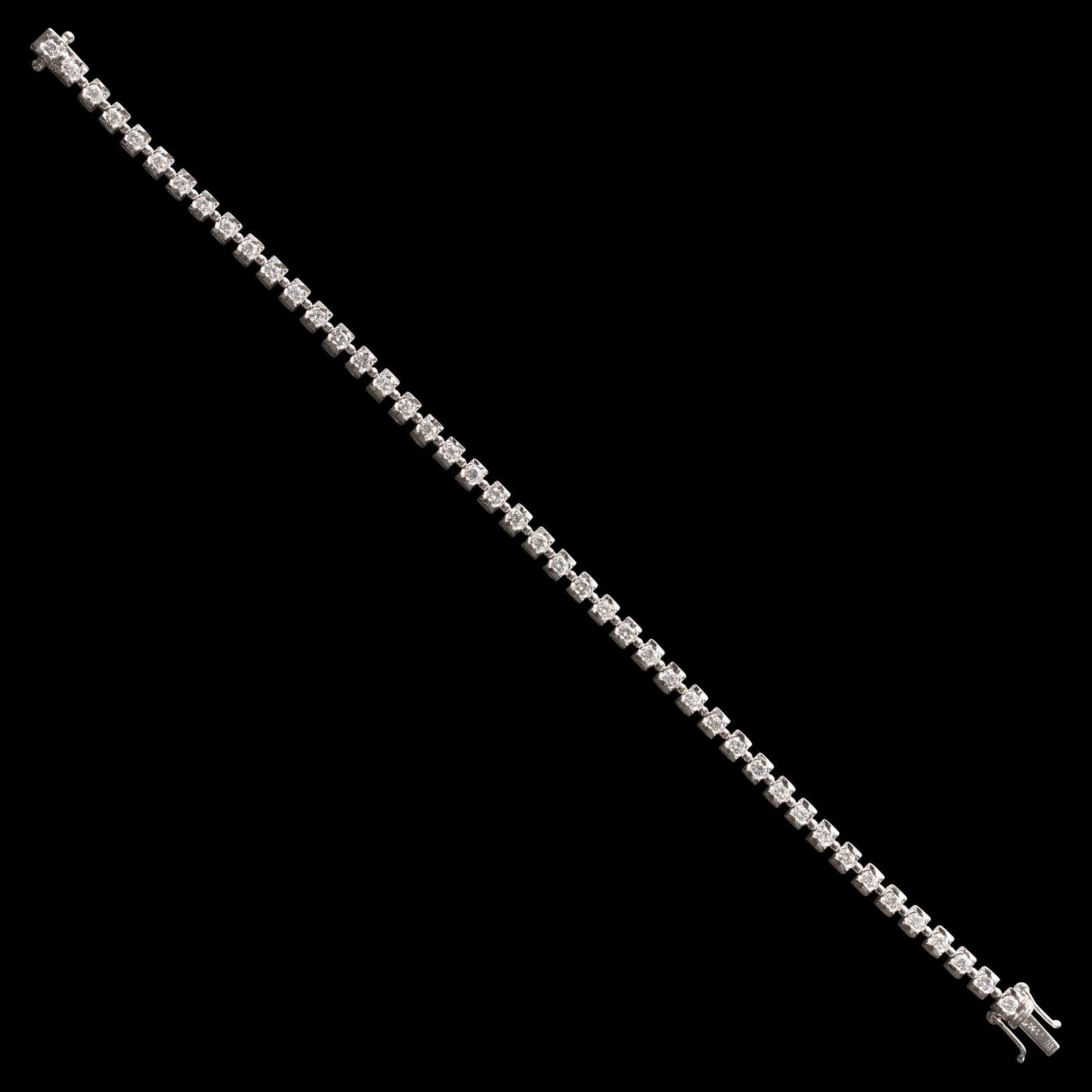 Women's Diamond & 18k White Gold Line Bracelet