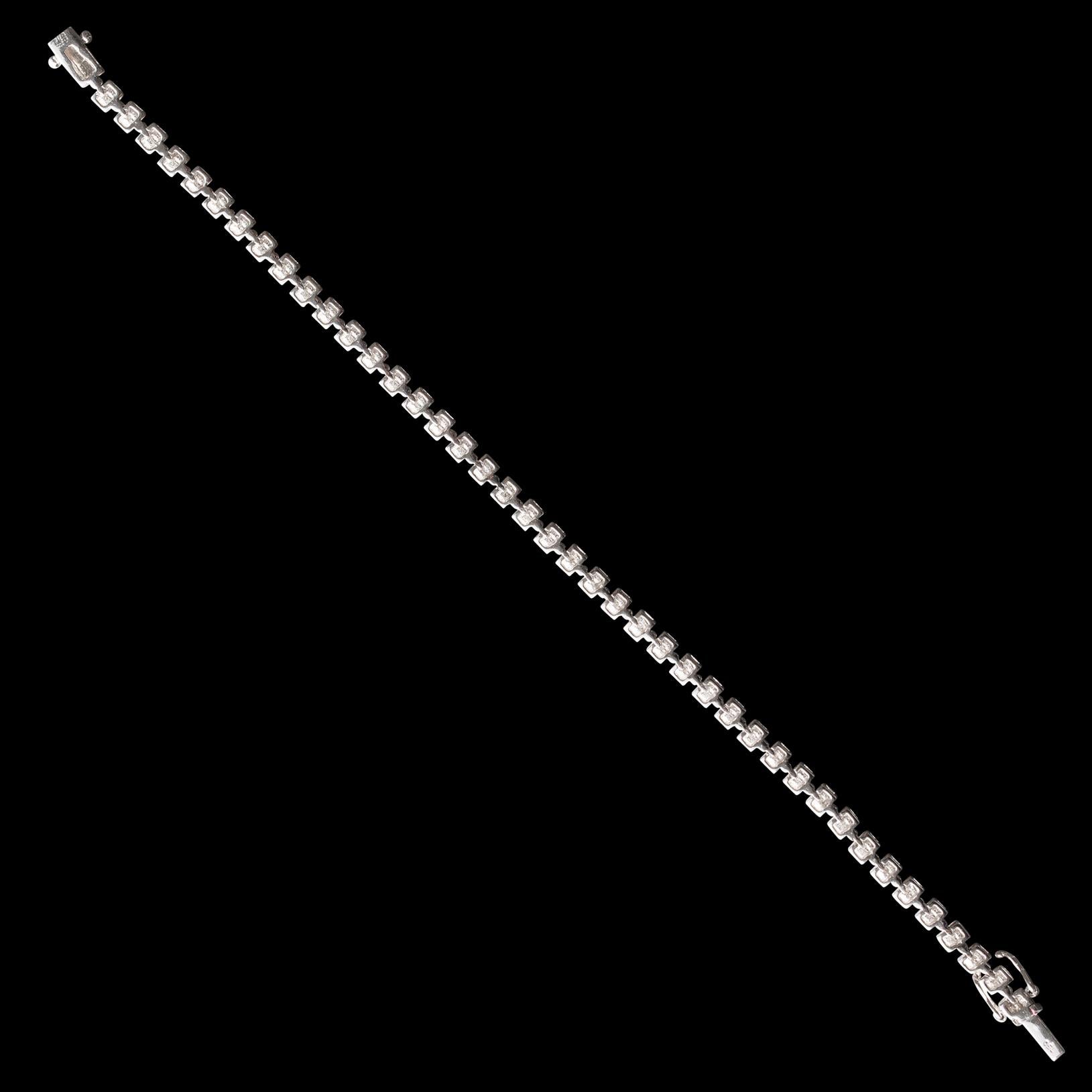 Diamond & 18k White Gold Line Bracelet 2