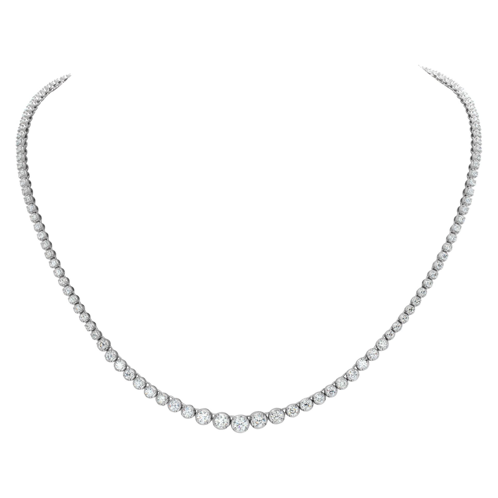 Diamond 18k White Gold Line Necklace