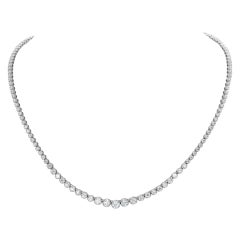 Vintage Diamond 18k White Gold Line Necklace