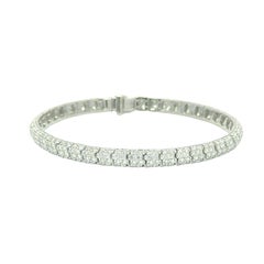 Diamond 18K White Gold Pave Eternity Bracelet