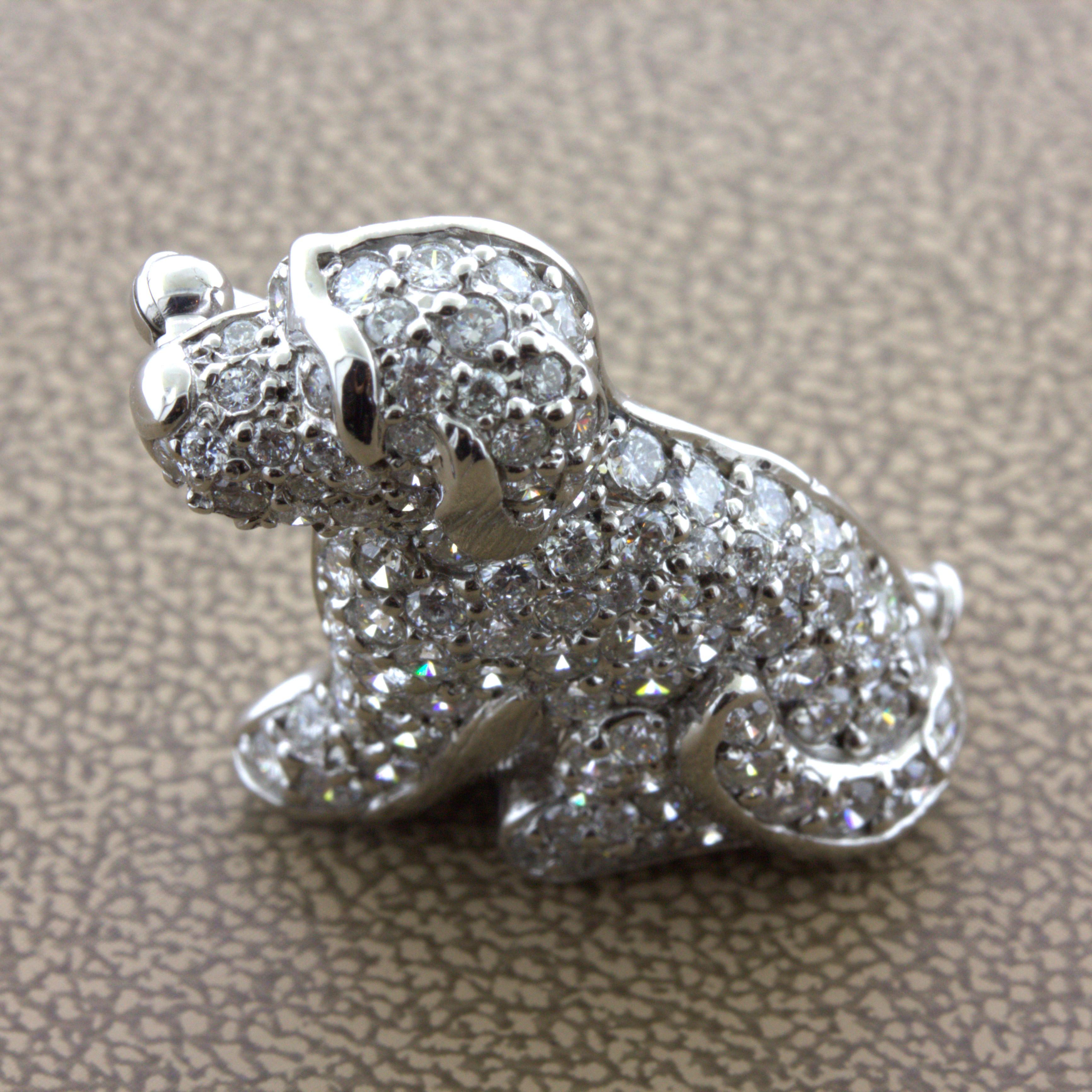 swarovski dog brooch
