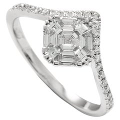 Anillo de oro blanco de 18 quilates con diamantes