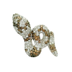 Diamond 18K White Gold Snake Ring