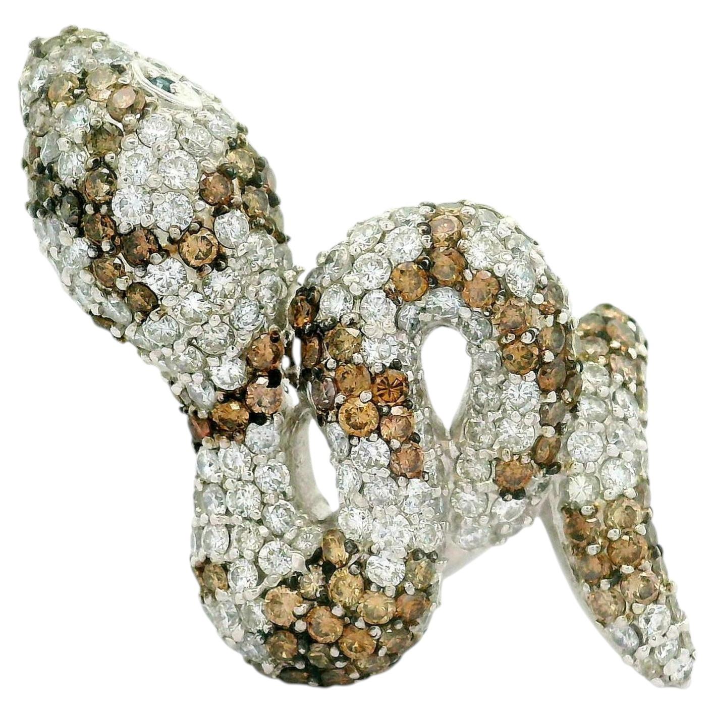 Diamant 18K Weißgold Schlange Ring