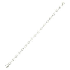 Diamond 18K White Gold Star-Halo Tennis Bracelet