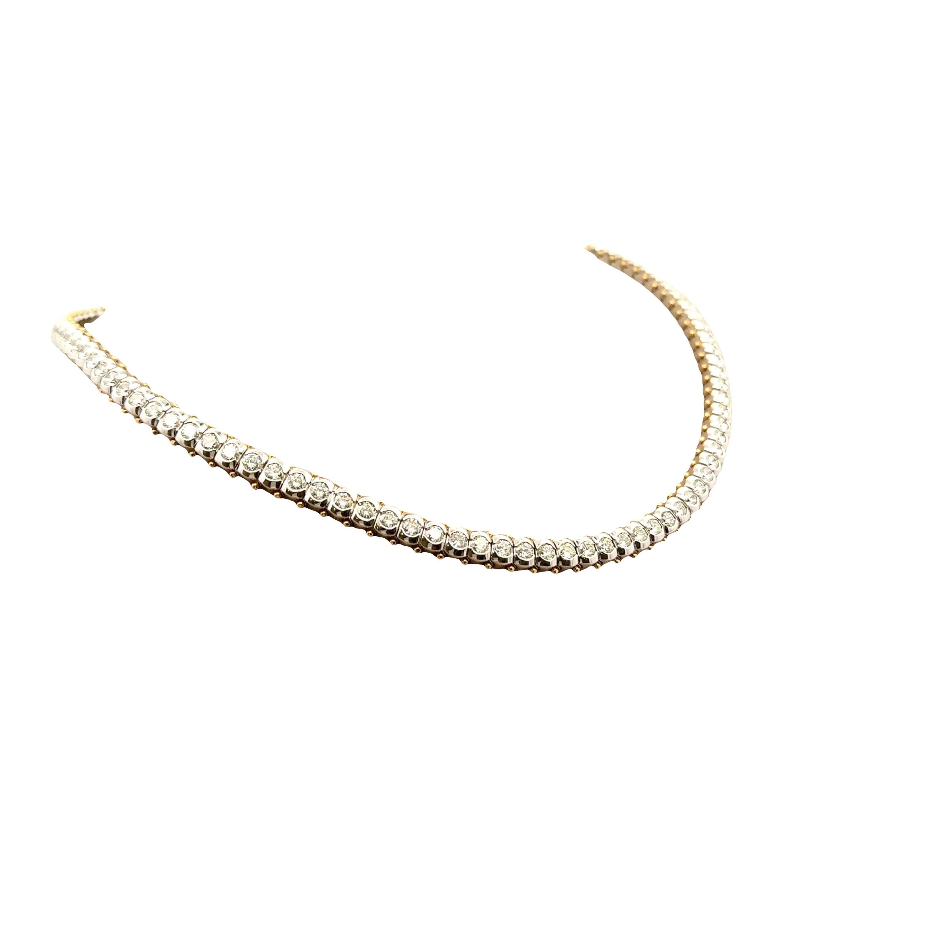 Collar de tenis de oro blanco de 18 quilates con diamantes Contemporáneo en venta
