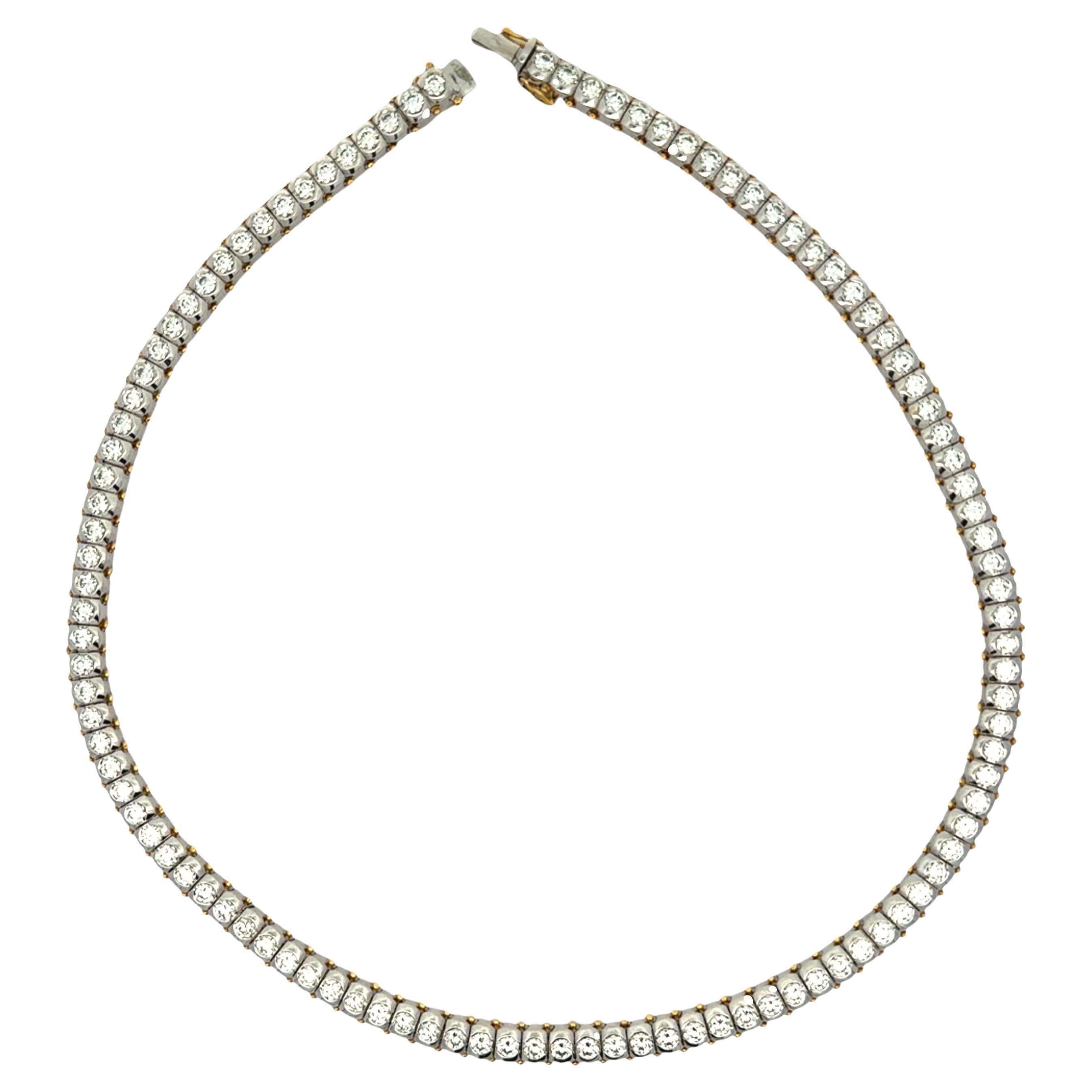 Collar de tenis de oro blanco de 18 quilates con diamantes en venta