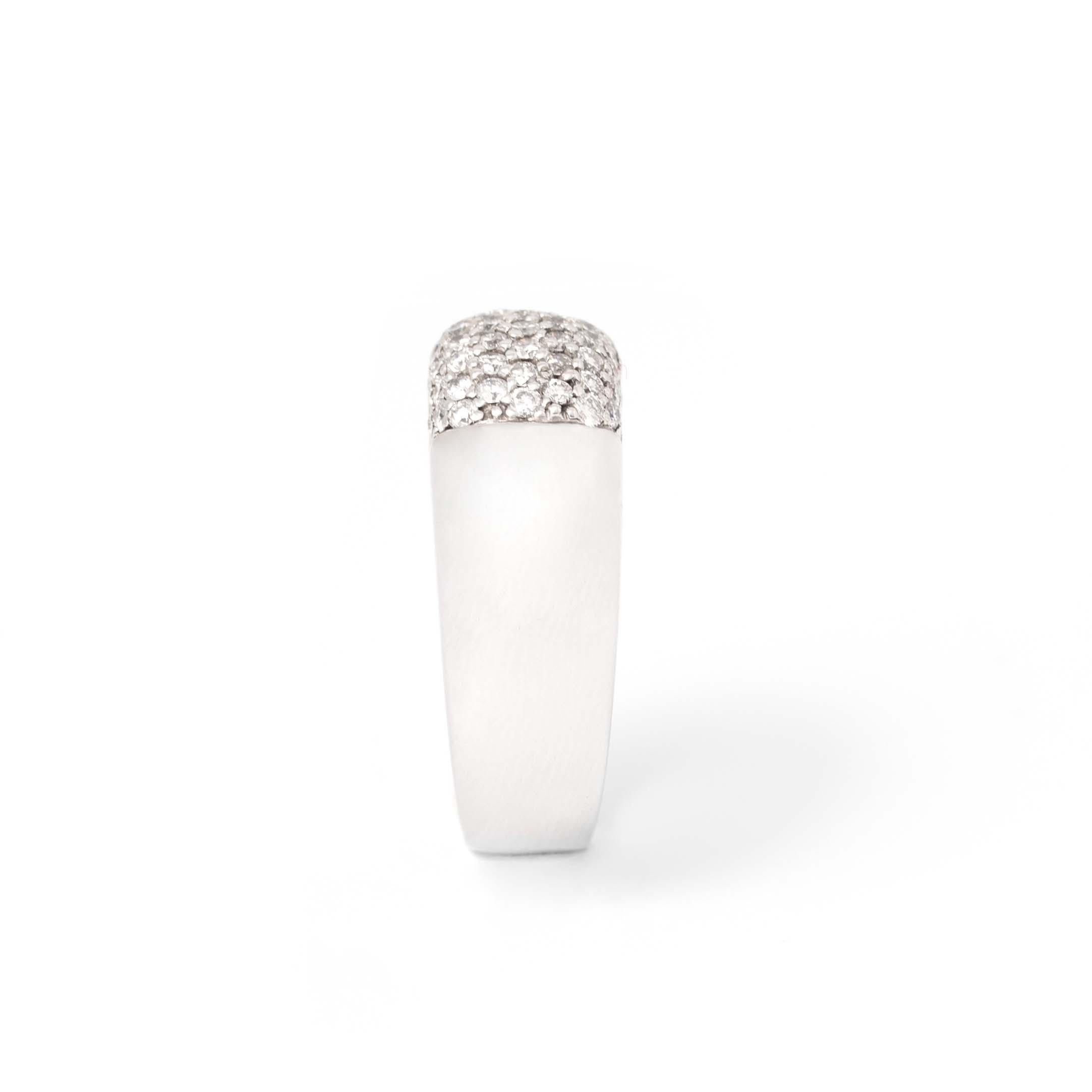 Diamond 18K White Ring For Sale 1