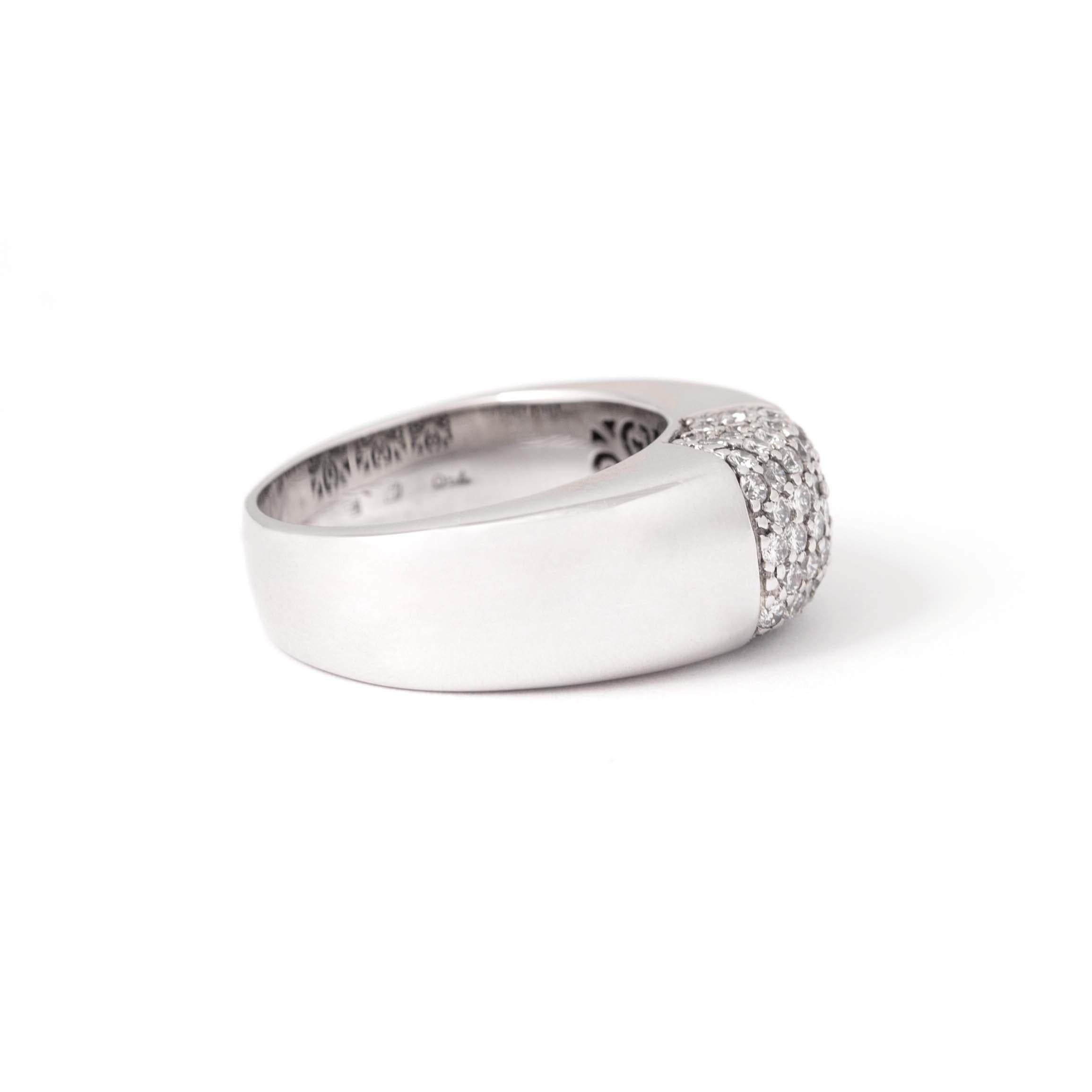 Diamant 18K Weißer Ring im Angebot 2