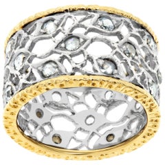 eternity-Ring aus 18 Karat Weiß- und Gelbgold mit Diamanten