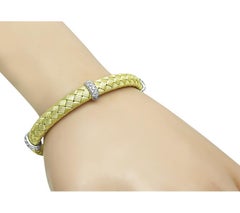 Diamond 18k Yellow and White Gold Weave Bangle